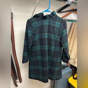 Tuckernuck plaid wool dress, large bow tie back, XS